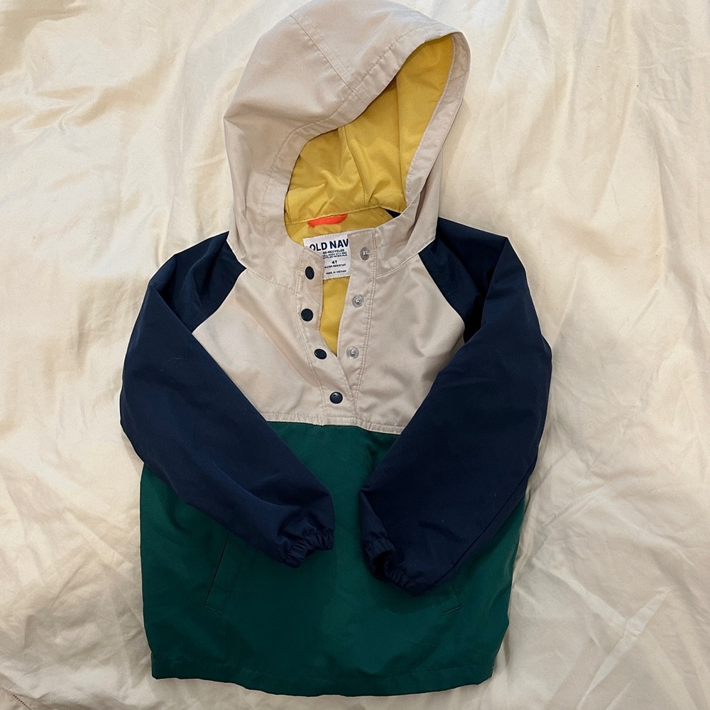 Old Navy 4T color block Hooded Wind Breaker Jacket
